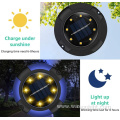 Solar Ground Lights 8 LED Disk Lights Solar Powered Waterproof In-Ground Lights For Garden, Lawn, Pathway, Walkway, Deck, Yard